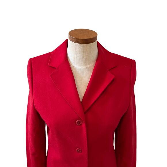 Valerie Stevens Wool and Cashmere blend blazer Cherry Red 4 - Picture 2 of 5